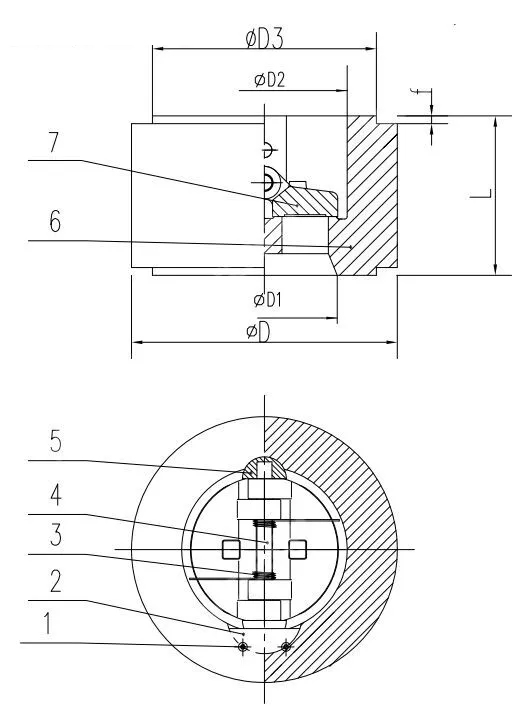 ASTM A105 Wafer Check Valve, API 594, 2 Inch, 1500 LB