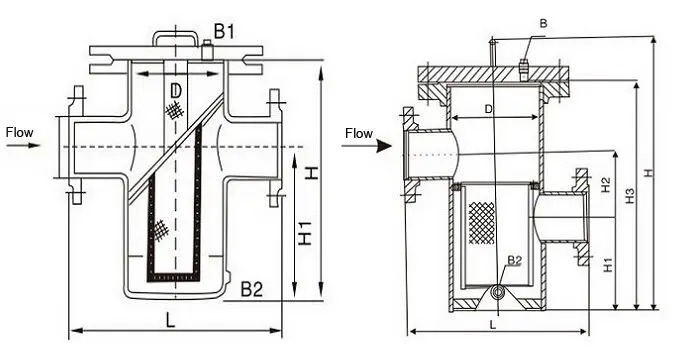 ASTM A312 TP316 Basket Strainer, ANSI B16.34, 2 IN, CL100, RF