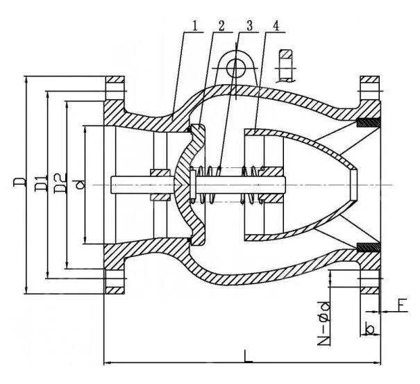 ASTM A352 LCB Axial Check Valve, API 6D, 10 Inch, CL300, RF