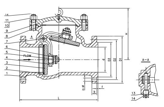 Carbon Steel Swing Check Valve, API 6D, WCB, 3 IN, CL300, RF