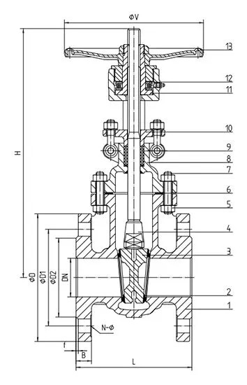 GS-C25 Gate Valve, DIN 3352 F4, DN80, PN16, Rising Stem, RF