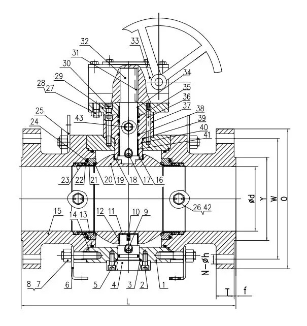 Side Entry Trunnion Ball Valve, API 6D, A105N, 24 IN, 600 LB