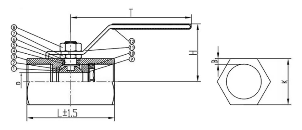 1 PC Bar Stock Ball Valve, ASME B16.34, A105, 1 IN, 2000 PSI