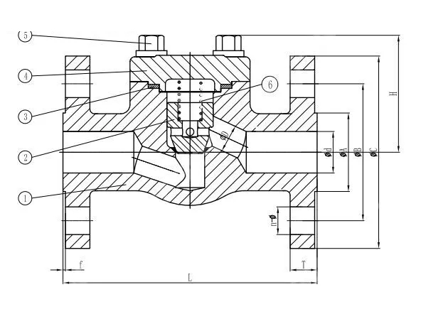 API 602 Lift Check Valve, ASTM A105N, 2 IN, CL300, DN50, RF