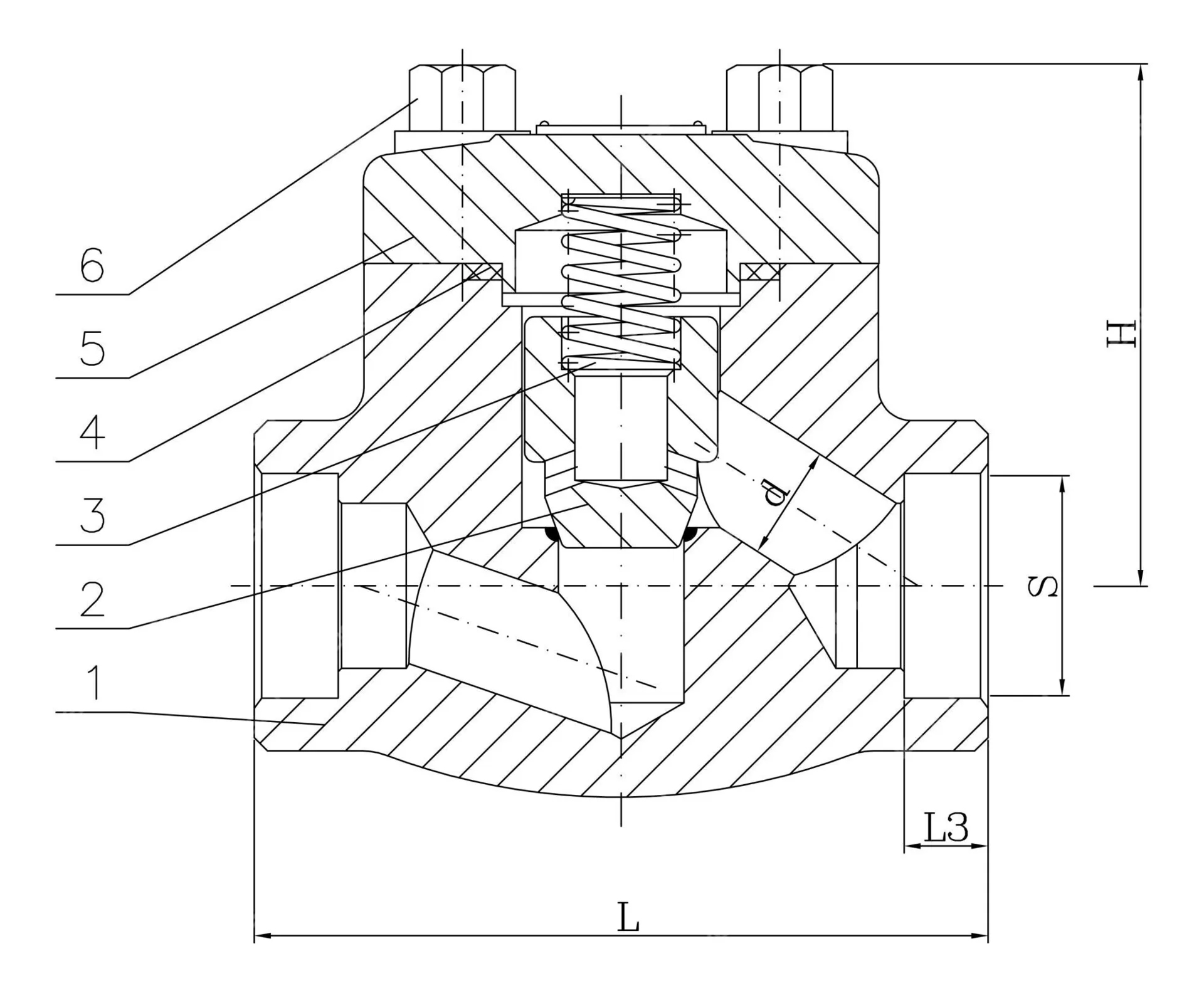 ASTM A105N Piston Check Valve, API 602, 1 IN, 800 LB, SW