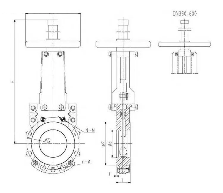 ASTM A351 CF8 Knife Gate Valve, DN100, PN10, 4 Inch, Wafer