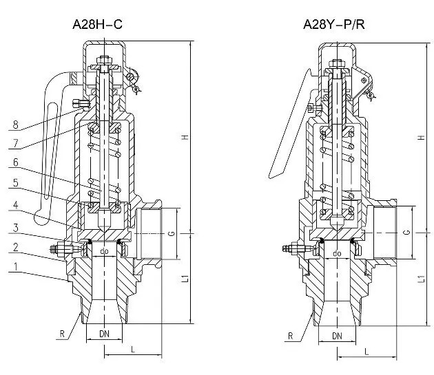 Carbon Steel Safety Valve, API 526, ASTM A216 WCB, DN50, PN40