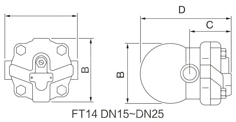 ISO 6552 Ball Float Steam Trap, ASTM A216 WCB, DN15, PN16