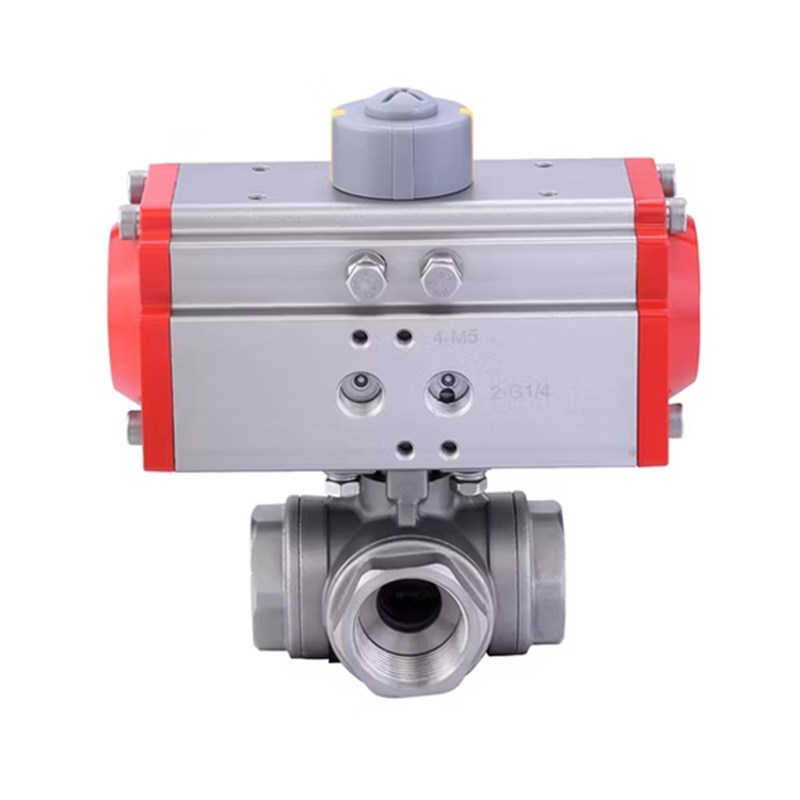 3 Way Air Premium Stainless Steel 304 316 Pneumatic Actuator Ball Butterfly Control Valve for Liquids Rotary Spring Return