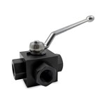 ASTM A105N Hydraulic Ball Valve, 3-Way, ASME B16.34, 6000 PSI