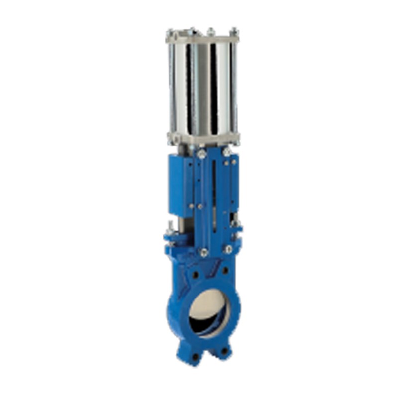 Ductile Iron Knife Gate Valves, GGG40, DN150, PN10, Pneumatic