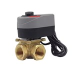 Rotary Actuator 3 Way Electrical Motorized Ball Valve Thermostatic Water Mixing Diverting Valve with Electric Acuator