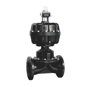 Rubber Lined Diaphragm Valve, Ductile Iron, DN150, Pneumatic