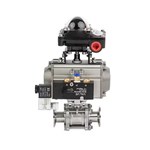 Stainless Steel Titanium Cobalt Alloy Nickel Clamped Ball Valve 3 PC Ball Valve with Pneumatic Actuator