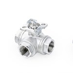 Three Way Ball Valve, ASME B16.34, A351 CF8M, 1000 WOG, NPT